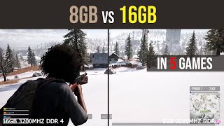 16gb 2x8gb vs 1x8gb ram DDR4 3200 MHz in 5 games PUBG  Battlefield 5 [upl. by Yerg]