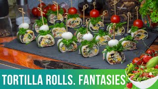 Tortilla rolls Fantasies with bacon egg and chives [upl. by Yro]