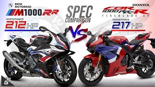 Honda CBR1000RRR Fireblade vs BMW M1000RR Specs Comparison ┃Which is better [upl. by Nij683]