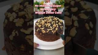 Super Soft Spongy Healthy Dates Walnut Chocolate cake 🎂 shortsvideo healthynashta food [upl. by Nadine]