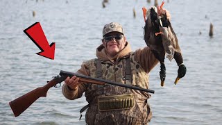 SINGLE SHOT SHOTGUN Duck hunting challenge catch clean cook [upl. by Zerla]