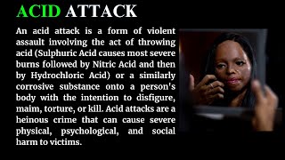 ACID ATTACK  Meaning  Causes and Motivations  Effects on Victims  Legal and Social Measures [upl. by Harland]