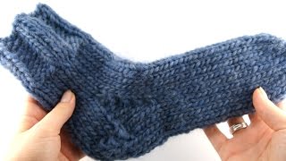 How to Knit Bed Socks 1 Cuff [upl. by Karli]