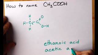 How to Name CH3COOH ethanoic acid acetic acid [upl. by Oetam]