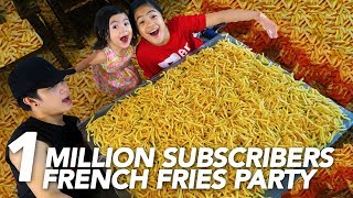 1 MILLION SUBSCRIBERS FRENCH FRIES PARTY  Ranz and Niana [upl. by Ettenahs]