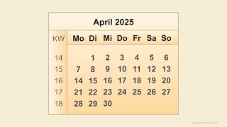 Kalender April 2025 [upl. by Mirella237]