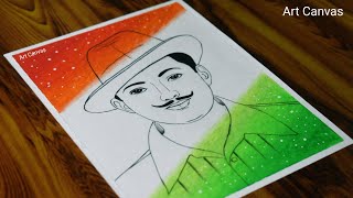 BHAGAT SINGH Drawing With oil Pastel  Step by Step  Republic day  lndependence day Special [upl. by Ottillia]