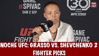 Noche UFC Alexa Grasso vs Valentina Shevchenko 2 Fighter Picks [upl. by Odinevneib]