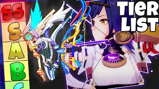 Kujou Sara WEAPONS TIER LIST  Genshin Impact Feat Skyward Harp Elegy for the End Sacrificial Bow [upl. by Nahguav]