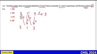 Find the number when successively divided by 35 and 7 leaves remainder 2 1 and 3 respectively and [upl. by Killy]