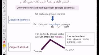 Grammaire 1 Ladjectif épithète et attribut  تعلم اللغة الفرنسية [upl. by Rambow]