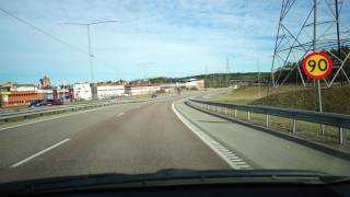 Sweden Stockholm driving from Circle K in Farsta Strand to Tyresö Aquarena [upl. by Nohshan]