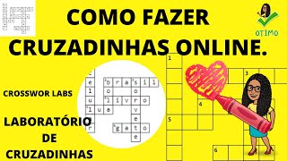 COMO FAZER CRUZADINHA ONLINE RÁPIDO E FÁCIL [upl. by Yzus]