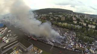 Blickch fliegt mit der Drohne über den Brandplatz [upl. by Anneuq]