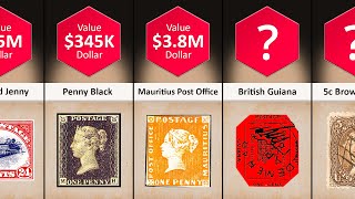 Comparison Most Valuable Stamps in the World  DataPoints [upl. by Nivri427]