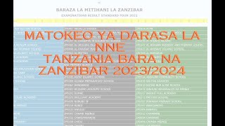 MATOKEO YA DARASA LA NNE 2023 2024 TANZANIA BARA NA ZANZIBAR YAMETOKA [upl. by Eiznikcm]