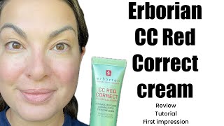 Erborian CC Red Correct Cream with SPF 25  review amp tutorial erborian cccream [upl. by Linson]