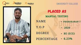 SUCCESS STORY OF MANUAL TESTING  QSpidersJspiders  Chromepet Chennai [upl. by Nap]