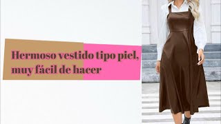 Vestido de vinipiel  SIN TRAZO  muy fácil de hacer [upl. by Eibbob]