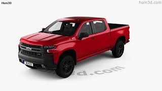 Chevrolet Silverado Crew Cab 1500 LT Z71 Trail Boss 2021 3D model by 3DModelsorg [upl. by Ollayos17]