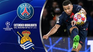 PSG vs Real Sociedad Extended Highlights  UCL Round of 16 1st Leg  CBS Sports Golazo [upl. by Notneiuq]