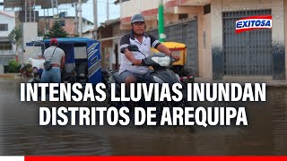 🔴🔵Intensas lluvias inundan siete distritos de Arequipa [upl. by Glanti]