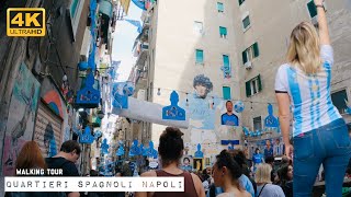 NAPOLI Italy Walking tour  Il Murales di Maradona ai Quartieri Spagnoli Napoli  4K UHD [upl. by Elaina]