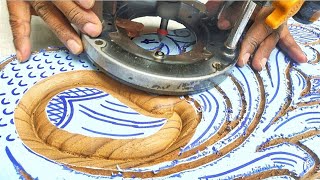 Wood carving  How to carve peacock on wood [upl. by Enytsirhc146]