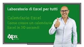 Esercizi Excel  Come creare un calendario Excel in 30 secondi [upl. by Missak934]