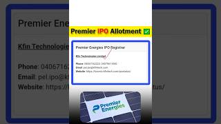 Premier Energies IPO Allotment  how to check premier energies IPO Allotment  premierenergiesipo [upl. by Rhett]