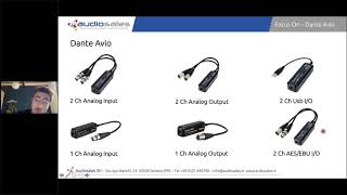 Focus On  Audinate Utilizzo dei device Dante AVIO e Dante Virtual Soundcard [upl. by Allicsirp780]