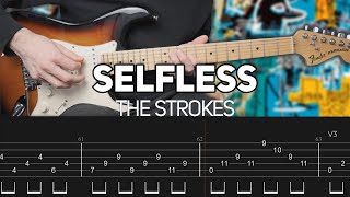 The Strokes  Selfless Guitar lesson with TAB [upl. by Tammie]