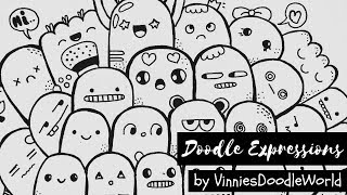 Doodle Art  Cute Faces  Expressions  Doodle Art For Beginners  Doodles by Vinnies Doodle World [upl. by Nylarad]