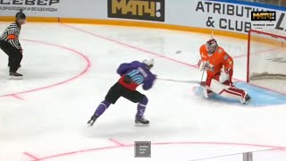 Artemi Panarin testing out a new move during the KHL vs NHL all star game 🤯 [upl. by Zobias]