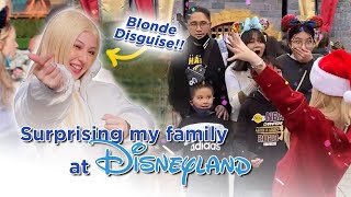 SURPRISING MY FAMILY AT DISNEYLAND Will they recognize me [upl. by Sidell]