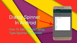 how to use spinner in android studio  how to set dialog type spinner in android [upl. by Kelly]