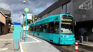 VGF Straßenbahn Typ S Linie 12 Fechenheim Hugo Junkers Straße Abfahrt Schwanheim Rheinlandstraße [upl. by Orose53]