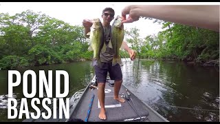 Pond Bass Fishing In the Rain  VLOG [upl. by Affer]