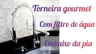 Torneira monocomando com filtro de água embaixo da pia cozinha torneiragourmet [upl. by Drarehs]