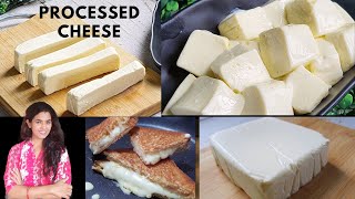 How to make Processed Cheese at home  Slice Cheese at home  Home Made Cheese cubes  No Gelatine [upl. by Essilevi]