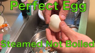 Perfect Easy Peel Farm Fresh Eggs  Hard Steamed Not Hard Boiled [upl. by Eilrac255]