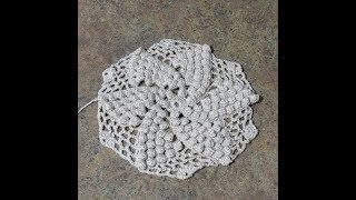 Redo How to Crochet The Popcorn Pinwheel Bed Spread swirl MOTIF  PART I [upl. by Eentrok]