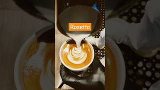 Rosetta Latte art Coffee☕ latte latteart coffee coffeeart barista shorts [upl. by Elvin645]