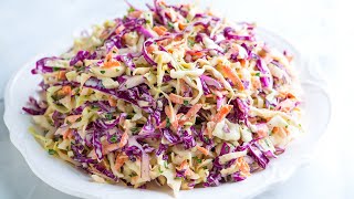 Easy Creamy Coleslaw Recipe [upl. by Aliam]