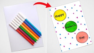 WOW 🤗 DIY Happy Fathers Day Greeting Card with White Paper  Fathers Day Card Making EASY [upl. by Norud]