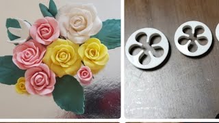 How to Make Easy Fondant Rose Flower [upl. by Zeb]