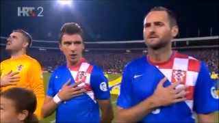 Serbia  Croatia 06092013 National Anthems [upl. by Hildebrandt]