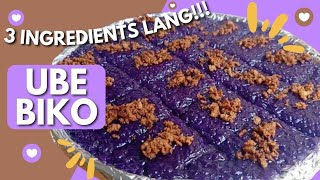 UBE BIKO RECIPE  3 INGREDIENTS LANG 💜 [upl. by Anigue]