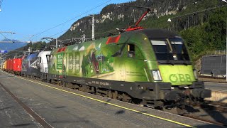 Bahnhof Feldkirch 60 Jahre Roco Lok amp Klima und Umweltschutzlok an Güterzug EC164 Transalpin [upl. by Joh]