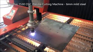 ProPlas 1530 CNC Plasma Cutting Machine from Applied Machinery 6mm mild steel demonstration cut [upl. by Enilrem901]